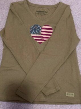 "Life is Good"  (Crusher Tee) Long Sleeve Tee Shirt -- NWOT